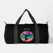 Pink Green Abstrakt Art Gymnastik Duffle Bag (Vorderseite)