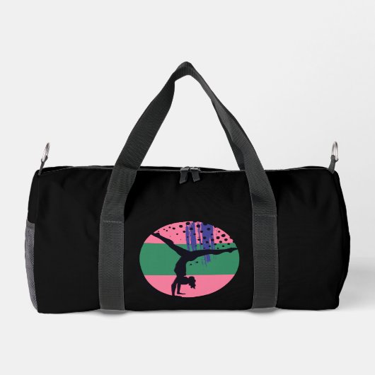 Pink Green Abstrakt Art Gymnastik Duffle Bag (Rückseite)