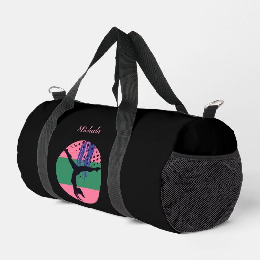 Pink Green Abstrakt Art Gymnastik Duffle Bag (Rechte Ecke)