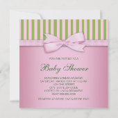 Pink Green American Baby Girl Dusche Einladung (Rückseite)