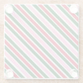 Pink Green and Red Christmas Candy Cane Stripes  Glasuntersetzer (Rückseite)