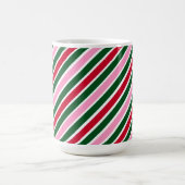  Pink Green and Red Christmas Candy Cane Stripes  Kaffeetasse (Mittel)