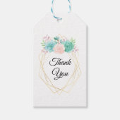 Pink & Green Aquarell Succules Vielen Dank Geschenkanhänger (Vorderseite)