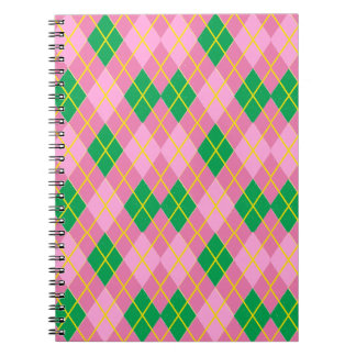 Pink & Green Argyle Notizblock