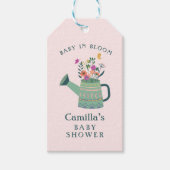 Pink Green Baby in Bloom Baby Dusche Geschenkanhänger (Vorderseite)