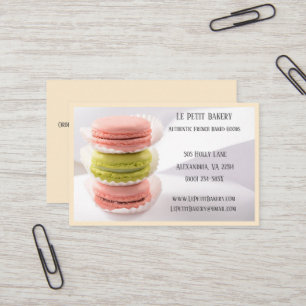 Pink Green Bakery Baker Konditor Koch Macaron Visitenkarte