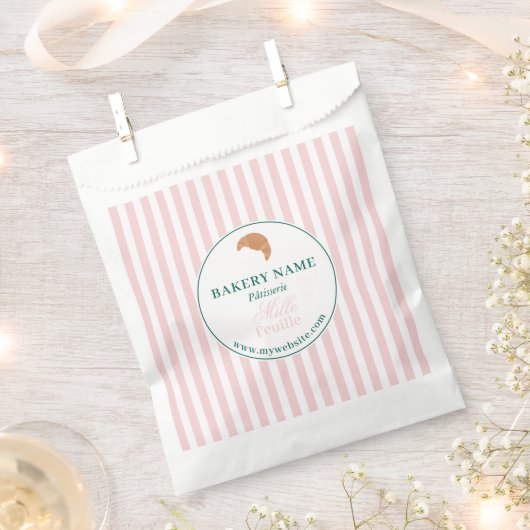 Pink Green Bakery Logo Product Packaging Bag Geschenktütchen (Ausgeschnitten)