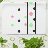 Pink Green Black Polka Dots Geschirrtuch (Gefaltet)