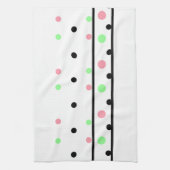 Pink Green Black Polka Dots Geschirrtuch (Vertikal)