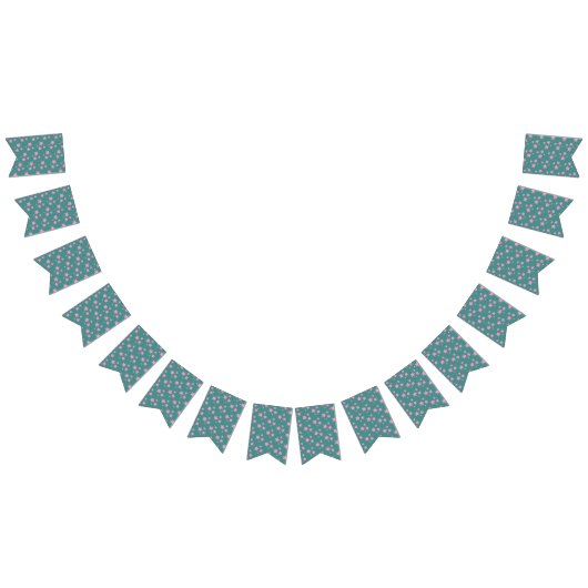 Pink Green Blue Aquamarin Stars Modernes Design Wimpelkette (Alle)