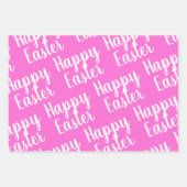 Pink Green Blue Happy Oaster individuell anpassbar Geschenkpapier Set (Vorderseite)