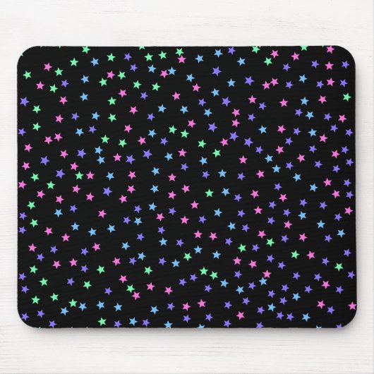 Pink Green Blue Lila Stars Muster Mousepad (Vorne)