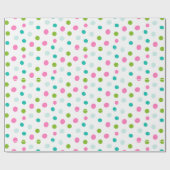 Pink Green Blue Polka Dots Moderne Weihnachten Geschenkpapier (Flach)