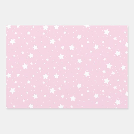 Pink Green Blue Wrapping Paper - Star Design Geschenkpapier Set (Vorderseite)
