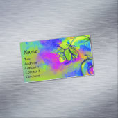 PINK GREEN BLUE YELLOW WHIMSICAL BLUME MAGNETISCHE VISITENKARTE (Beispiel)