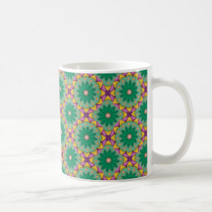 Pink Green Blume Muster Kaffeetasse