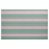 Pink Green Boho Karo Blumenmuster Stoff (Fat Quarter (45,7 x 55,9 cm))