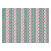 Pink Green Boho Karo Blumenmuster Tischdecke (Vorderseite (Horizontal))