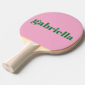 Pink Green Bold Typography Personalized Name Tischtennis Schläger (Vorderseite)