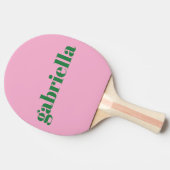 Pink Green Bold Typography Personalized Name Tischtennis Schläger (Seitenansicht)