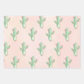 Pink & Green Cactus Wrap: Niedlicher Geschenksieb Geschenkpapier Set (Vorderseite 2)