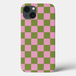 Pink Green Checkered Gingham Pattern Case-Mate iPhone Hülle