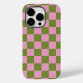 Pink Green Checkered Gingham Pattern Case-Mate iPhone Hülle (Rückseite)