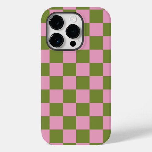 Pink Green Checkered Gingham Pattern Case-Mate iPhone Hülle (Rückseite)