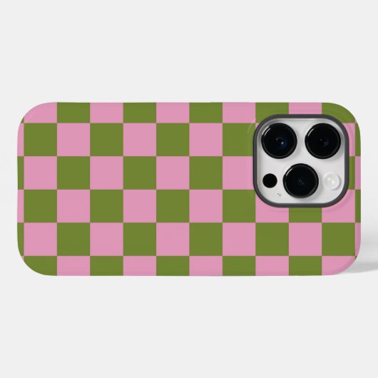 Pink Green Checkered Gingham Pattern Case-Mate iPhone Hülle (Rückseite (Horizontal))