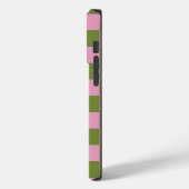 Pink Green Checkered Gingham Pattern Case-Mate iPhone Hülle (Rückseite / Links)