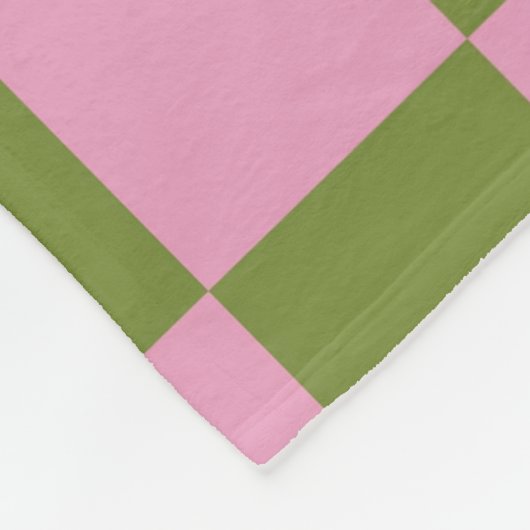 Pink Green Checkered Gingham Pattern Fleecedecke (Ecke)