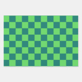 Pink Green Checkered Gingham Pattern Geschenkpapier Set (Vorderseite 3)