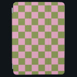 Pink Green Checkered Gingham Pattern iPad Air Hülle<br><div class="desc">Pink Green Checkered Gingham Pattern</div>