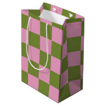 Pink Green Checkered Gingham Pattern