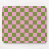 Pink Green Checkered Gingham Pattern Mousepad (Vorne)