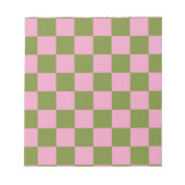 Pink Green Checkered Gingham Pattern Notizblock (Vorderseite)