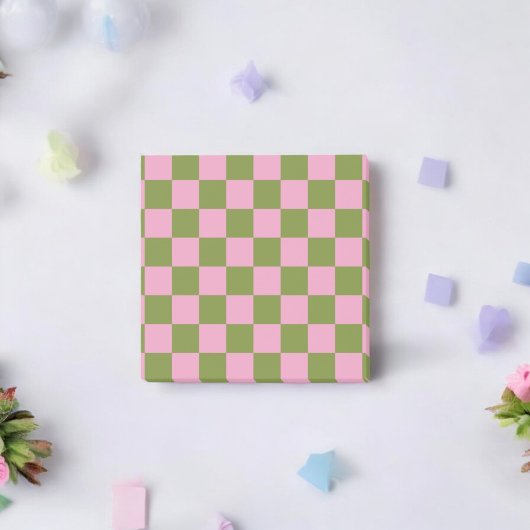 Pink Green Checkered Gingham Pattern Post-it Klebezettel
