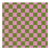 Pink Green Checkered Gingham Pattern Poster (Vorderseite)