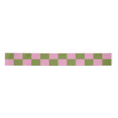 Pink Green Checkered Gingham Pattern Satinband (Vorderseite)