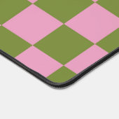 Pink Green Checkered Gingham Pattern Schreibtischunterlage (Ecke)