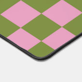 Pink Green Checkered Gingham Pattern Schreibtischunterlage (Ecke)