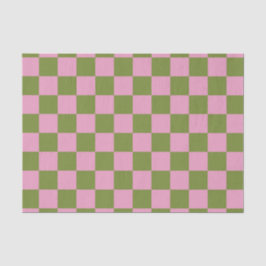Pink Green Checkered Gingham Pattern Seidenpapier