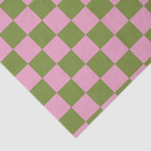 Pink Green Checkered Gingham Pattern Seidenpapier (Ausschnitt)