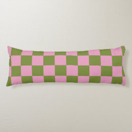 Pink Green Checkered Gingham Pattern Seitenschläferkissen