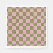 Pink Green Checkered Gingham Pattern Serviette (Vorderseite)