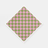 Pink Green Checkered Gingham Pattern Serviette (Ecke)