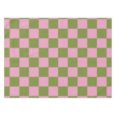 Pink Green Checkered Gingham Pattern Tischdecke (Vorderseite (Horizontal))