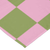Pink Green Checkered Gingham Pattern Tischdecke (Schrägansicht)