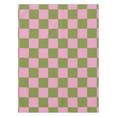 Pink Green Checkered Gingham Pattern Tischdecke (Vorderseite)