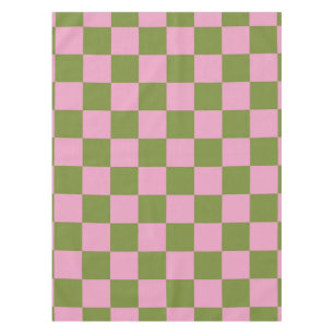 Pink Green Checkered Gingham Pattern Tischdecke